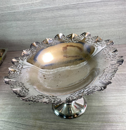 Antique silver plated tazza - silver,