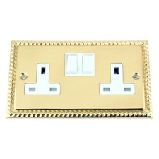 A5 Products Brass Georgian Full Range USB Socket 1/2 Gang 3.1A 2/5AMP Pin