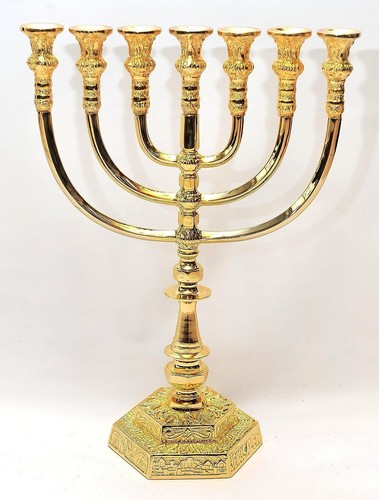 Large menorah gold plated from - large,