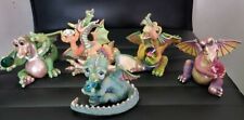 VINTAGE.RARE.5×FRANKLIN MINT MOOD DRAGONS.lIMITED EDITION FIGURINES.