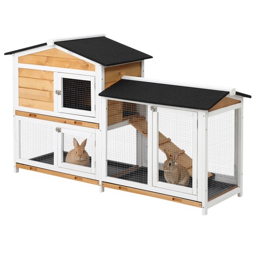 Pawhut rabbit hutch - rabbit, guinea