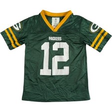 NFL Green Bay Packers Football Jersey Kids Child XS 4-5 Rodgers #12 Green VTG