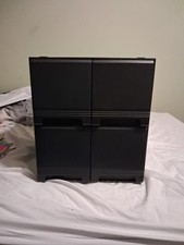 Black Ash CD Storage Box Holder Case Retro Media Organizer 2 Tier (Ref A3)