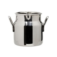 Mini Milk Silver Churn 5/2.5oz Stainless Steel Creamer for Restaurant Use 24/48