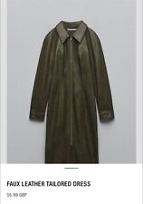 ZARA FAUX LEATHER MIDI DRESS