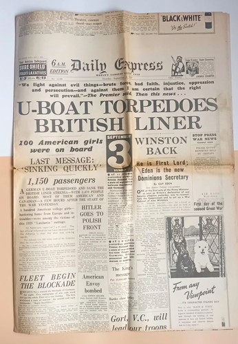 Sept 1939 newspaper daily - sept,