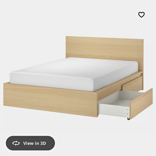 Ikea malm double bed frame - bed,