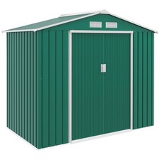 Outsunny 7 x 4ft Garden Shed Storage with Foundation Kit and Vents, Green