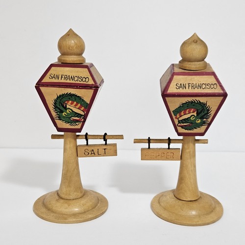 Vintage wooden salt and pepper - salt,
