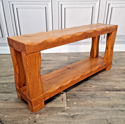 Vintage rustic pine bench - vintage,