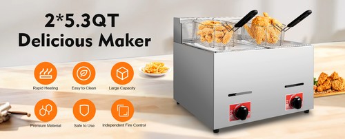 Countertop gas fryer - fryer, w/