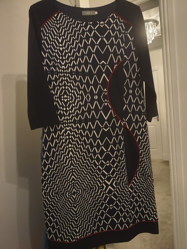 Libra dress navy white - 18, navy,white,