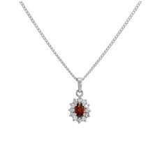 Sterling Silver Garnet & CZ