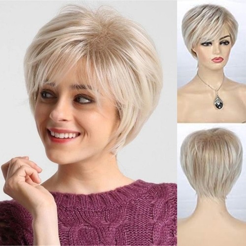 Blonde ombre pixie cut wigs - ombre,