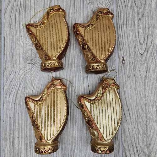 Vintage set blown glass - 4, harp