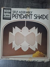Vintage BHS  Self Assembly Pendant Shade White Plastic Retro Lamp Rare New Boxed
