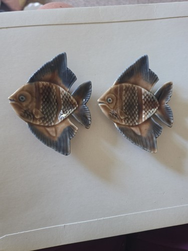 Pair vintage wade aqua dish - pair,