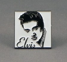 WHITE YOUNG ELVIS ENAMEL PIN