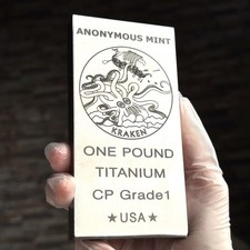 1 lb Titanium Ingot Bar Kraken Sea Monster 16oz ounces USA Pound Octopus Bullion
