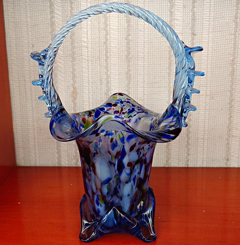 Murano blue spattered - blue, art