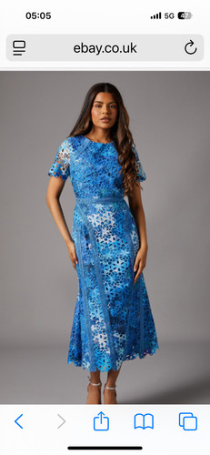 Dress blue worn for wedding - blue,
