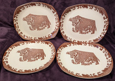 4x Retro 1970s "Beefeater - Fergus The Bull" Steak Plates in English Ironstone
