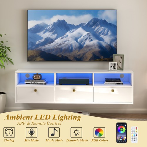 130cm white floating unit - 130cm,