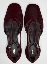 Zara burgundy pony hair ballet
