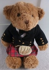 Bear Factory Teddy Bear In Scottish Highland Tartan Kilt Outfit 16"