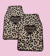 LEOPARD PRINT UNIVERSAL CAR MATS x 2