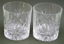PAIR OF EDINBURGH CRYSTAL STAR OF EDINBURGH  WHISKY TUMBLERS 3"