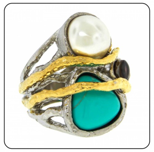 Ring turquoise silver - ring,