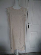 SPOTLIGHT BY WAREHOUSE NUDE EMBOSSED LACE TRIM LINED SPECIAL OCCASION DRESS 18