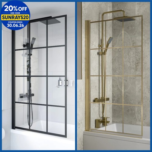 Modern grid bath shower - modern,