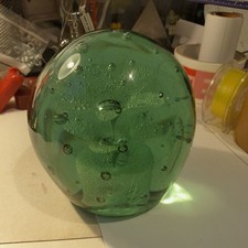 Victorian Green Bottle Dump Nailsea Glass Antique Paperweight or Door Stop