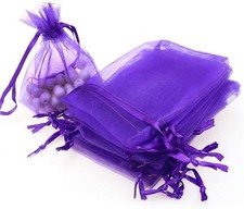 50 Cadburys Purple Organza Bags 5x7cm