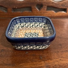 Nibbles / dip bowl- Handmade Polish pottery Boleslawiec grecian sea ref 24