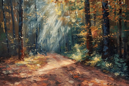 Woodland forest trees canvas - woodland,