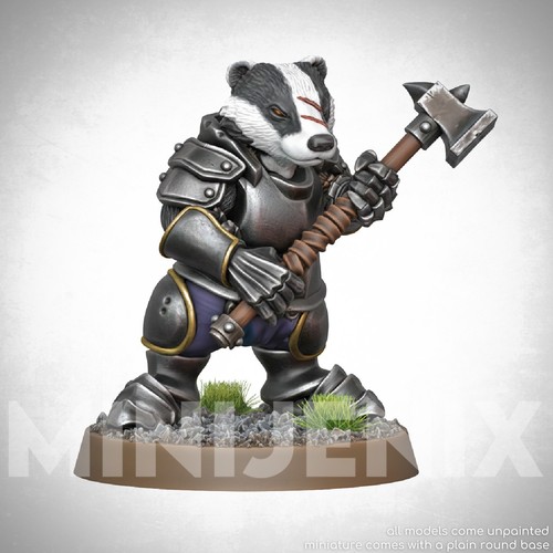 Badger warrior fantasy - fantasy, animal