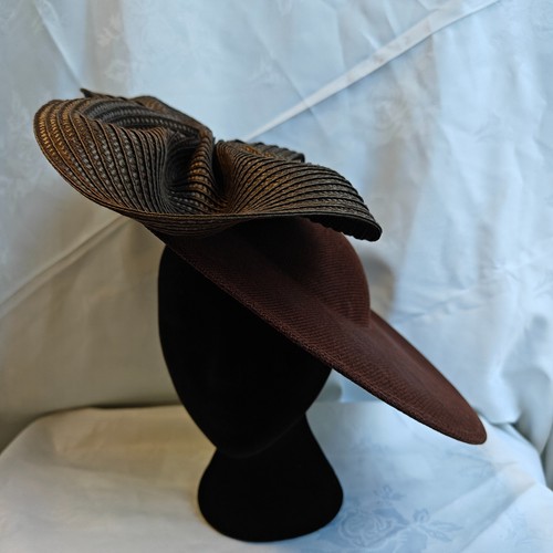 Dark brown big bow - brown,