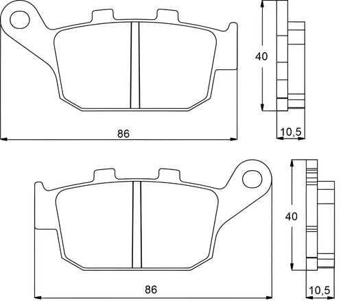 Rear recessed brake pads for - pads,