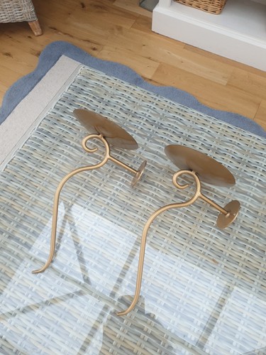 Gold metal wall sconce - gold,