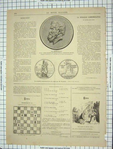 Original old antique print - old,