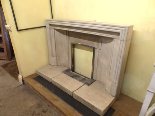Art deco stone fireplace - art,