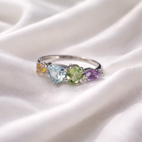 Multi gemstone birthstone ring - birthstone,