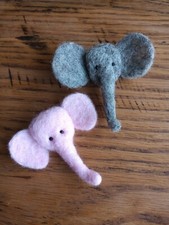 Pink needle felted elephant - needle,