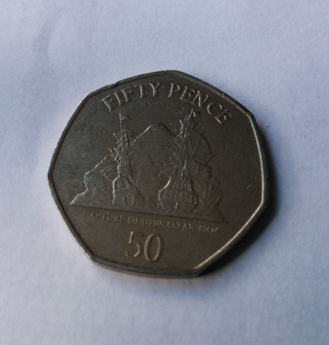 2019 circulated gibraltar 50p - gibraltar,