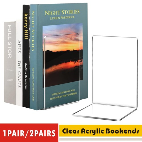Plastic acrylic bookends - plastic, pair
