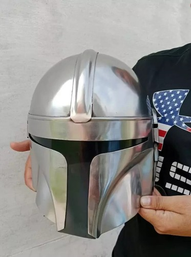 Steel mandalorian helmet sca - helmet, |