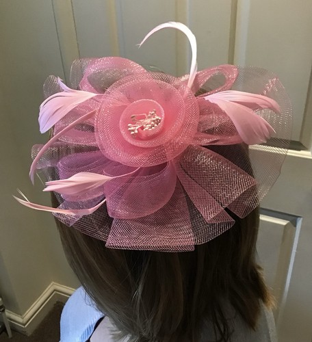 New pink fascinator - new,